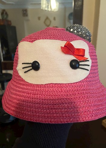 Nakışlı Pembe Örgü Çocuk Şapkası - Görsel 5