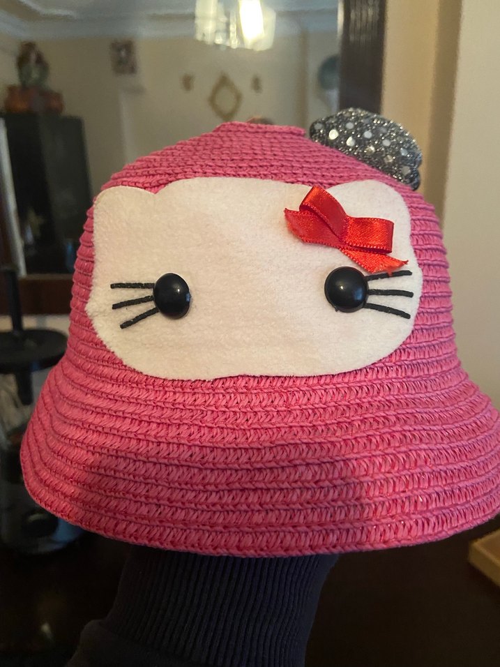 Nakışlı Pembe Örgü Çocuk Şapkası - Görsel 5