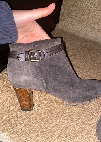 Alberto Ferman Gri Süet Kadın Dolgu Topuklu Bot - Görsel 6