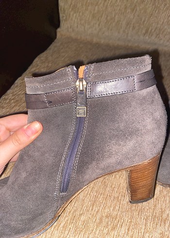 Alberto Ferman Gri Süet Kadın Dolgu Topuklu Bot - Görsel 4