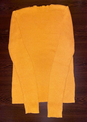 Hardal V Yaka Kadın Triko Bluz - Görsel 2