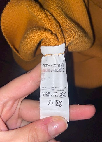 Hardal V Yaka Kadın Triko Bluz - Görsel 3