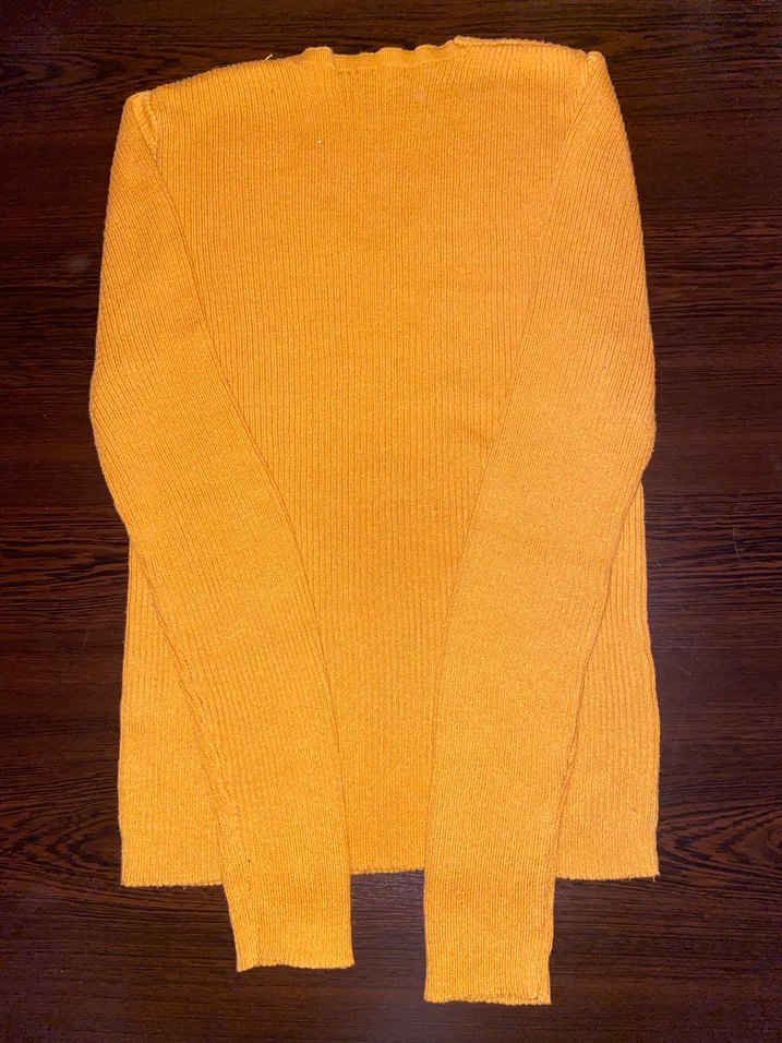 Hardal V Yaka Kadın Triko Bluz - Görsel 2