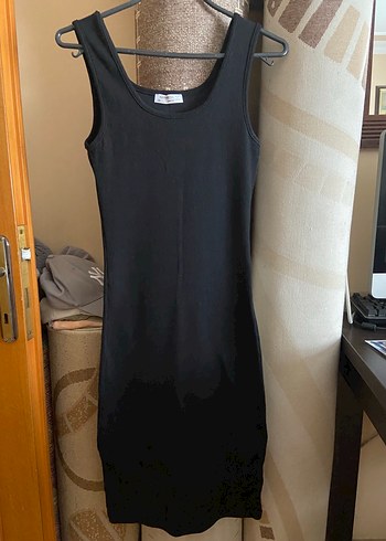 İpekyol Twist Siyah Midi Askılı Basic Elbise
