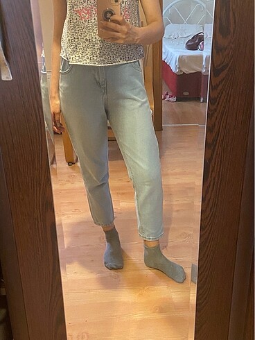s Beden Zara Mango Mavi Kadın Mom Jean