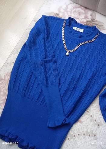 Mavi Örgü Kadın Triko Sweatshirt 40 beden - Görsel 2