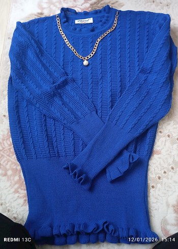 Mavi Örgü Kadın Triko Sweatshirt 40 beden - Görsel 3