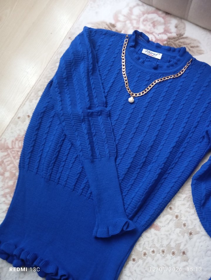 Mavi Örgü Kadın Triko Sweatshirt 40 beden - Görsel 4