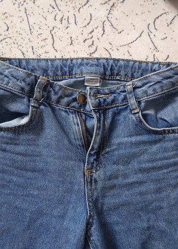 Kız Gri Denim Rahat Kesim Jean - Görsel 4