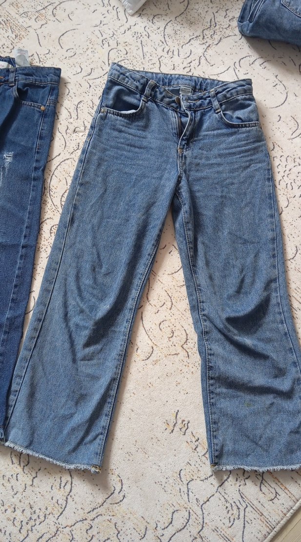 Kız Gri Denim Rahat Kesim Jean - Görsel 2