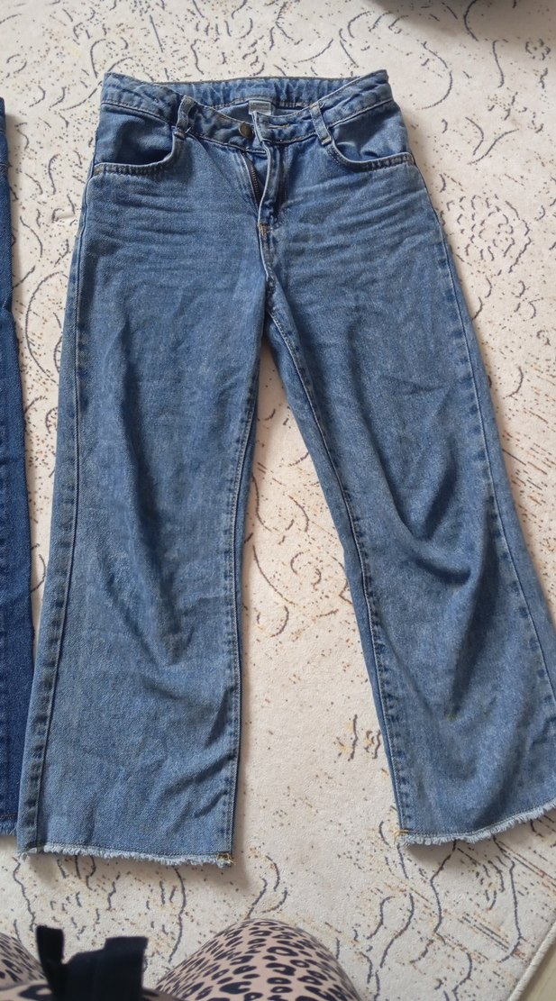 Kız Gri Denim Rahat Kesim Jean - Görsel 3