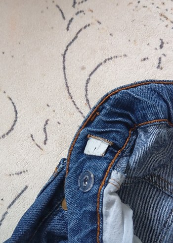 Parçalı Midi Bol Kesim Kız Kot Pantolon - Görsel 7