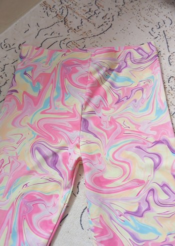 Kız Çocuk Pastel Renkli Tie-Dye Tayt - Görsel 3