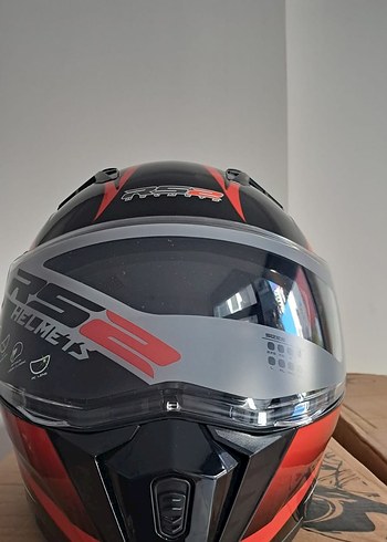 Kırmızı Baskılı Biker Motosiklet Kaskı - Görsel 5