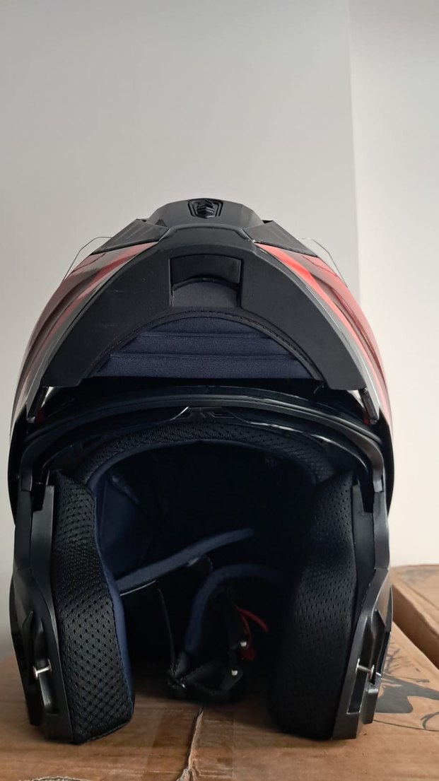 Kırmızı Baskılı Biker Motosiklet Kaskı - Görsel 3