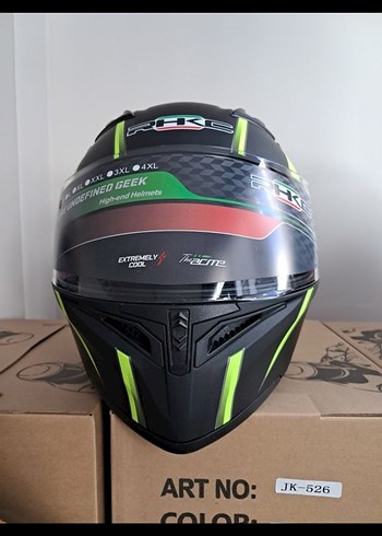 Kilitli Siyah Baskılı Motosiklet Kaskı - Görsel 4