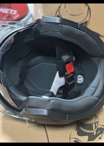 M L beden JK ÇENE AÇILIR GÜNEŞ Gözlüklü Siyah Motosiklet Kaskı - Görsel 6