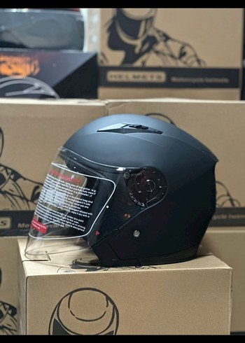 M L beden JK ÇENE AÇILIR GÜNEŞ Gözlüklü Siyah Motosiklet Kaskı - Görsel 2