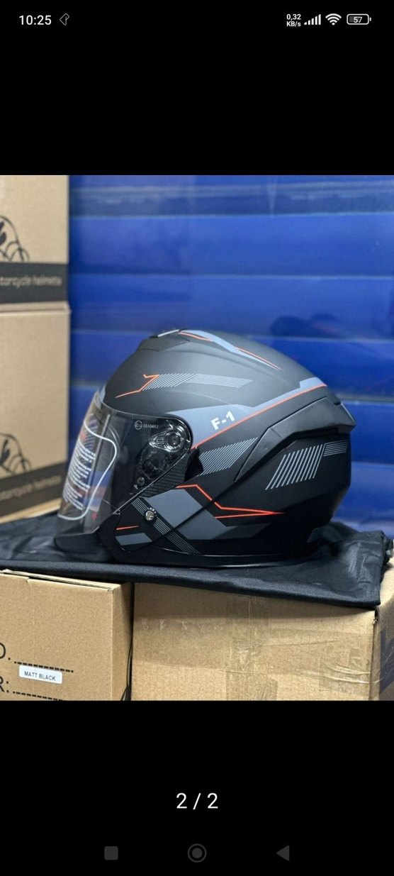 Gri Kask M L beden yarım kask - Görsel 2