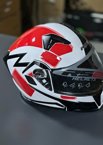 Renkli Baskılı Seramik Motosiklet Kaskı - Görsel 2