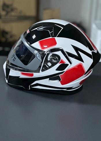 Renkli Baskılı Seramik Motosiklet Kaskı - Görsel 5