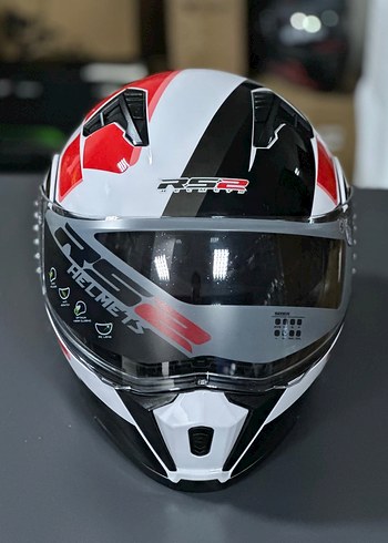 Renkli Baskılı Seramik Motosiklet Kaskı - Görsel 3