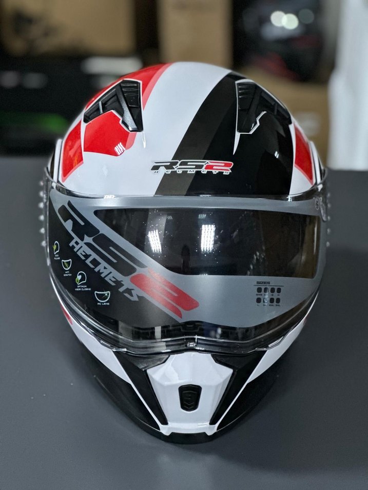 Renkli Baskılı Seramik Motosiklet Kaskı - Görsel 3