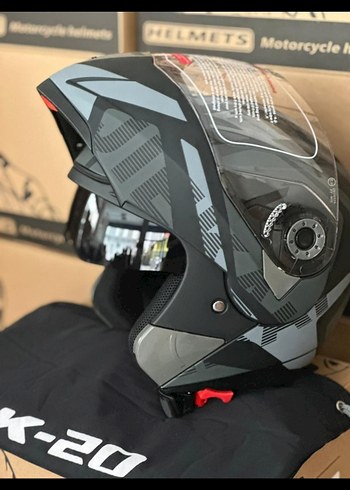 JK L XL beden Gri  Motosiklet Kaskı - Görsel 3