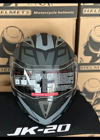 JK L XL beden Gri  Motosiklet Kaskı - Görsel 2