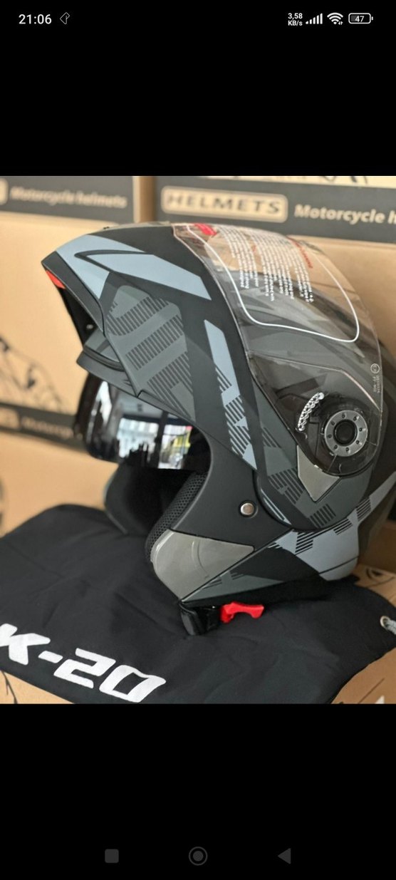 JK L XL beden Gri  Motosiklet Kaskı - Görsel 3