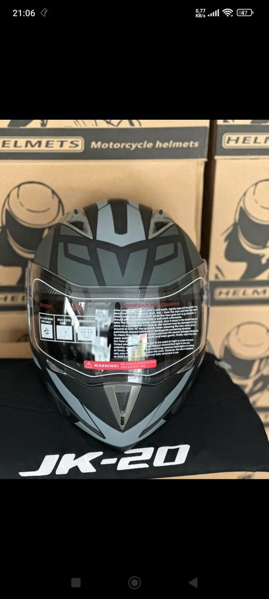 JK L XL beden Gri  Motosiklet Kaskı - Görsel 2