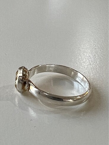 Sterling silver Sitrin dogal taşli 925 k gümüş yüzük, rhodium kaplama