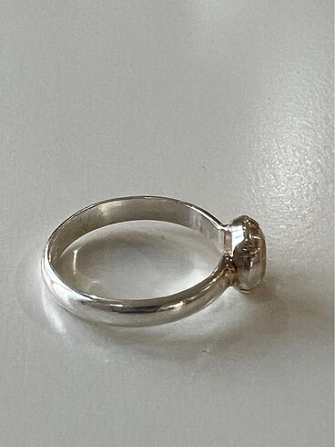 Beden Sitrin dogal taşli 925 k gümüş yüzük, rhodium kaplama