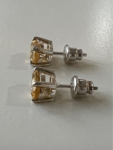 Sterling silver Sitrin dogal taşli 925 k , rhodium kaplama