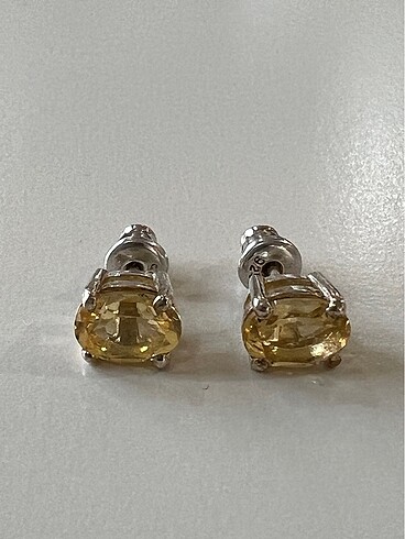 Sitrin dogal taşli 925 k , rhodium kaplama