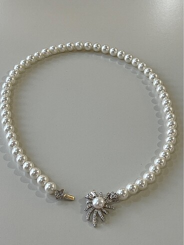 Sterling silver Tatlısu inci kolye 45 cm/ kolye ucu 925 k gümüş