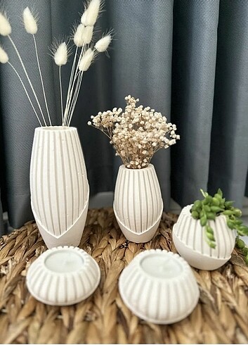Dekoratif objeler vazo mumluk