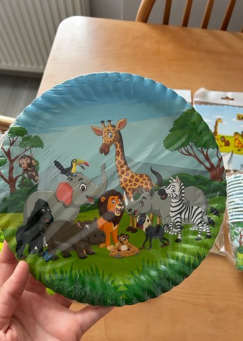  Safari Temalı Parti Seti Yeşil Renkli