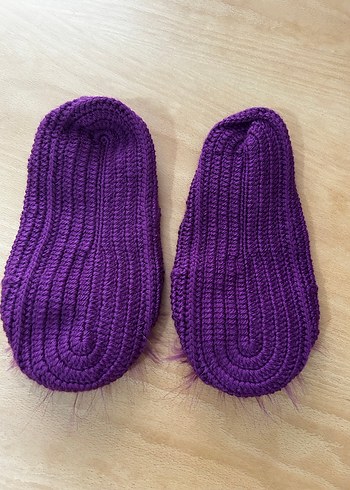 Mor Örgü Kız Çocuk Terliği - Görsel 2