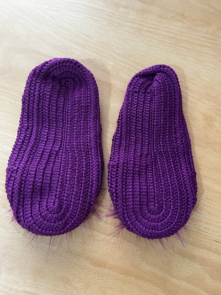 Mor Örgü Kız Çocuk Terliği - Görsel 2
