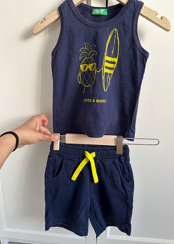 Benetton Lacivert Erkek Çocuk Baskılı Kolsuz  Takımı - Görsel 2