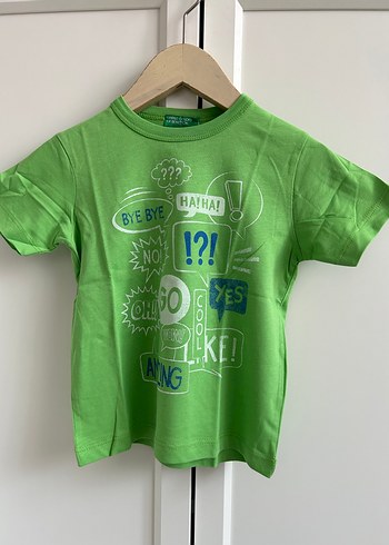 Benetton Erkek Çocuk Renkli Baskılı Yeşil Tişört