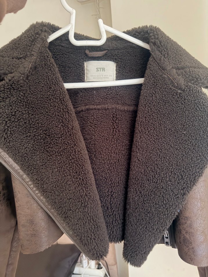 Kürk Detaylı Kısa Süet Kadın Ceket - Görsel 4