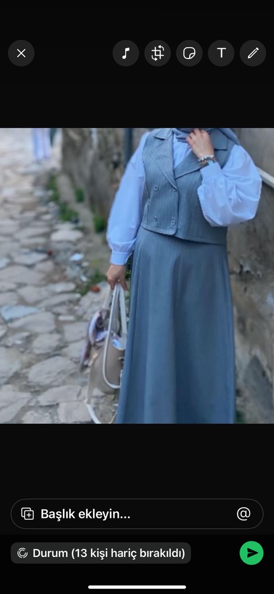 Gri Midi Kadın Takım Elbise, Balon Kollu - Görsel 4