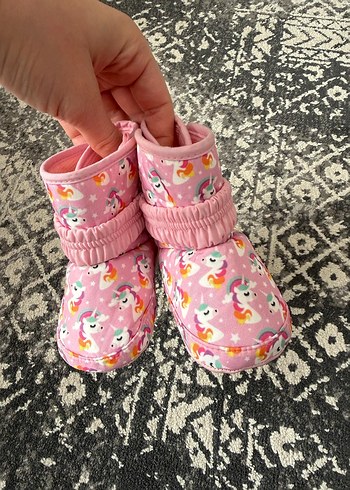 Kız Çocuk Pembe Unicornlu Sıcak Ev Terliği