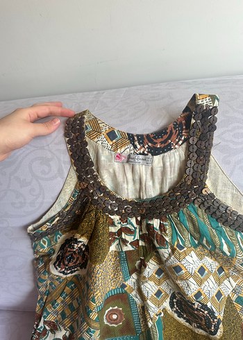 Collezione Boncuk İşlemeli Bohem Midi elbise