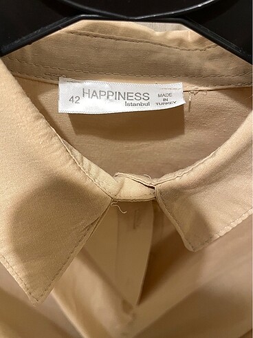 xl Beden camel Renk Hapiness koyu krem oversize gömlek