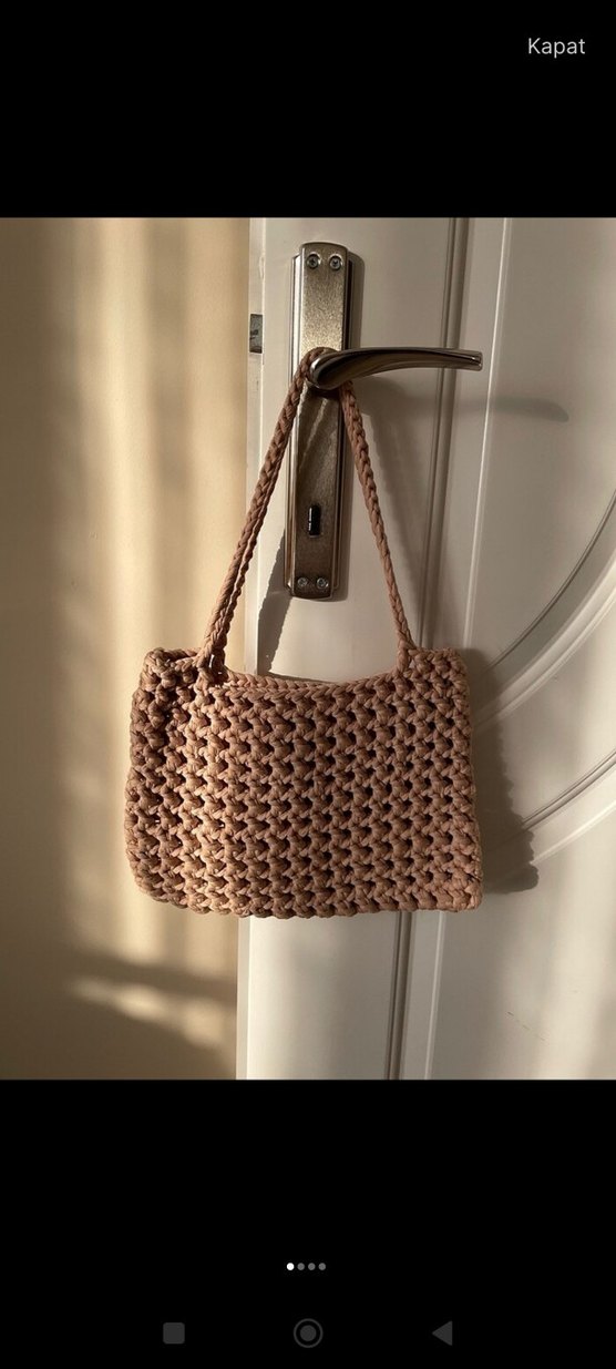 Bej Örgü Kadın Çanta - Görsel 2