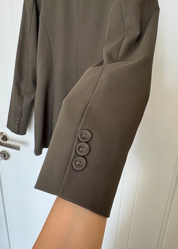 Haki Kadın Ofis Blazeri, Düğmeli, Normal Boy - Görsel 4