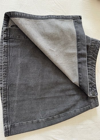 Gri Midi Kadın Denim Etek - Görsel 2